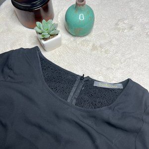 finn & clover | Black Layered Lace Chiffon Romper